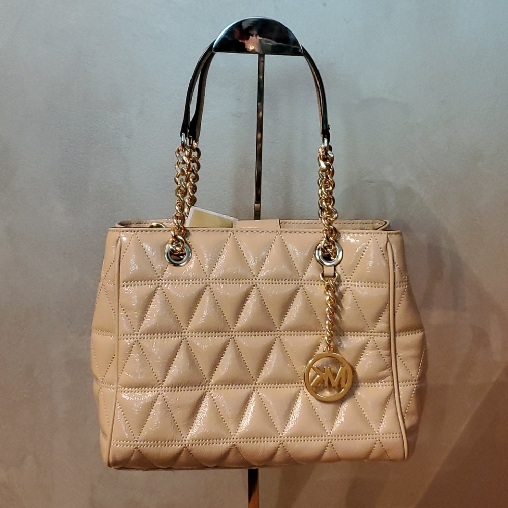 Michael Kors Purse Susannah leather tote oyster